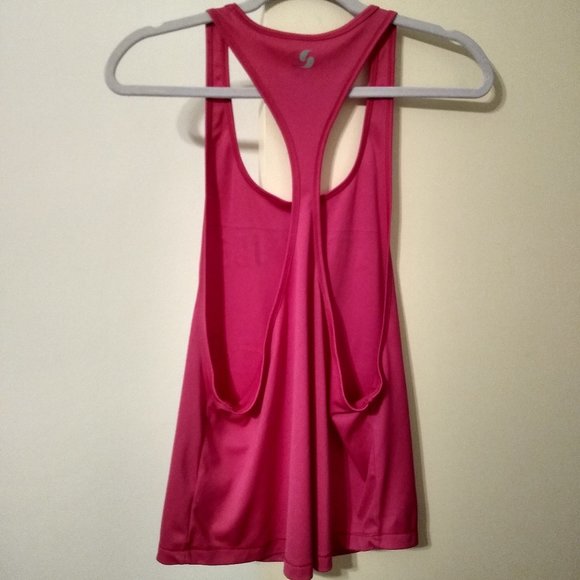Soffee Racer Back “ATTITUDE IS EVERYTHING” Medium Tank PINK Gym Yoga Tank - Picture 2 of 2